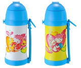 Vacuum children water bottle with straw lid